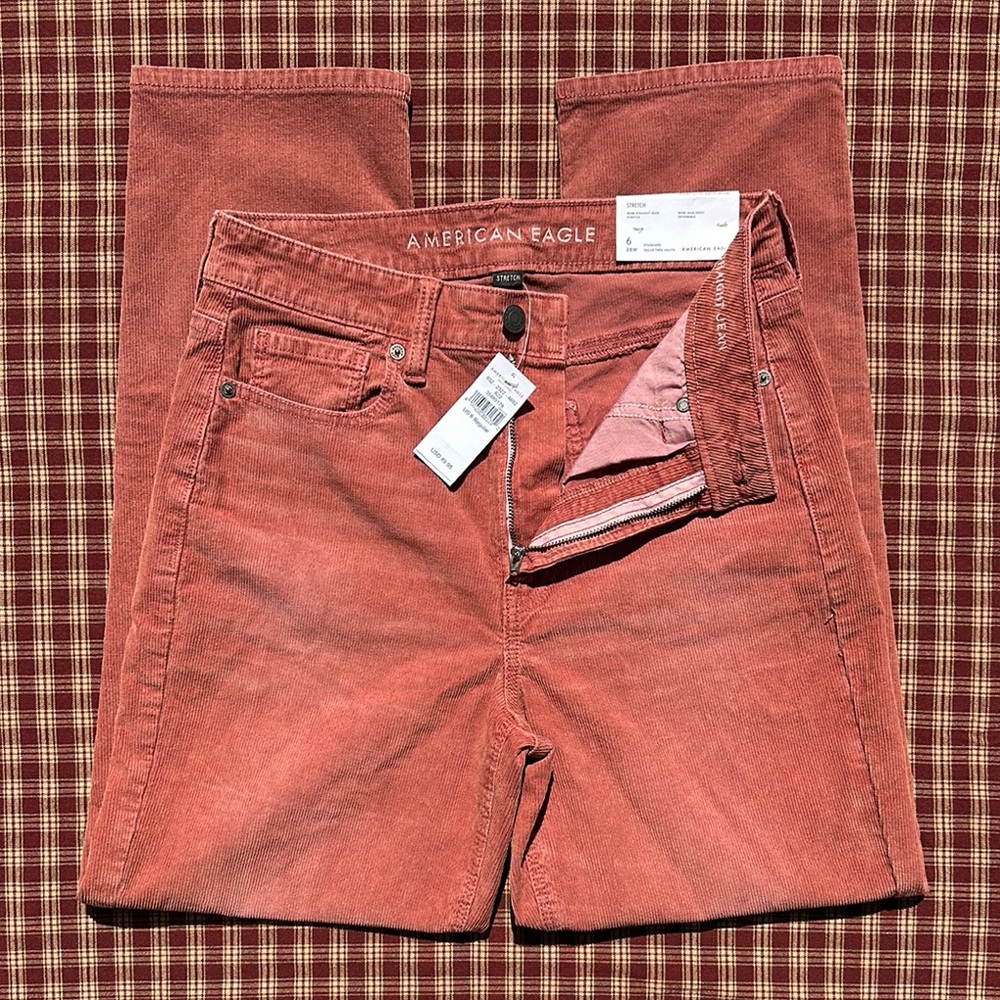 Woman’s NWTS American Eagle Outfitters Mauve Corduroy Mom Jeans